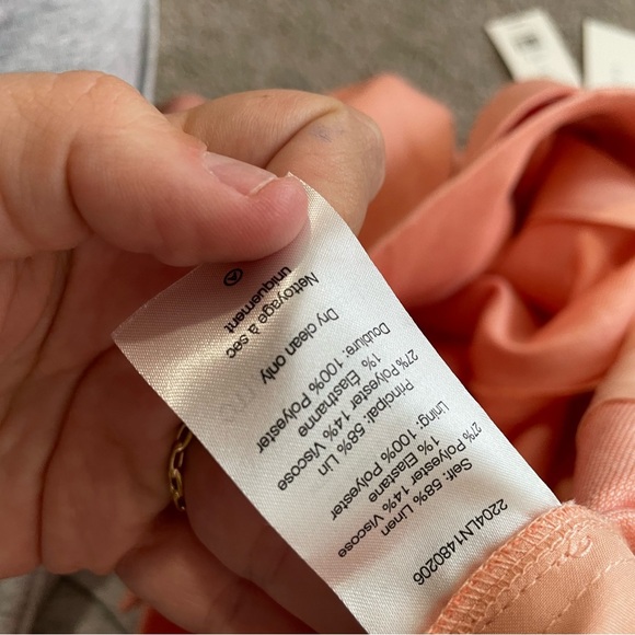 NWT Veronica Beard|| Ashford Belted Shorts in coral Size 14 linen Paper Bag - Picture 10 of 10